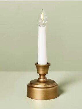 Flameless Christmas Window Candle with Faux Brass Base - Hearth & Hand Magnolia